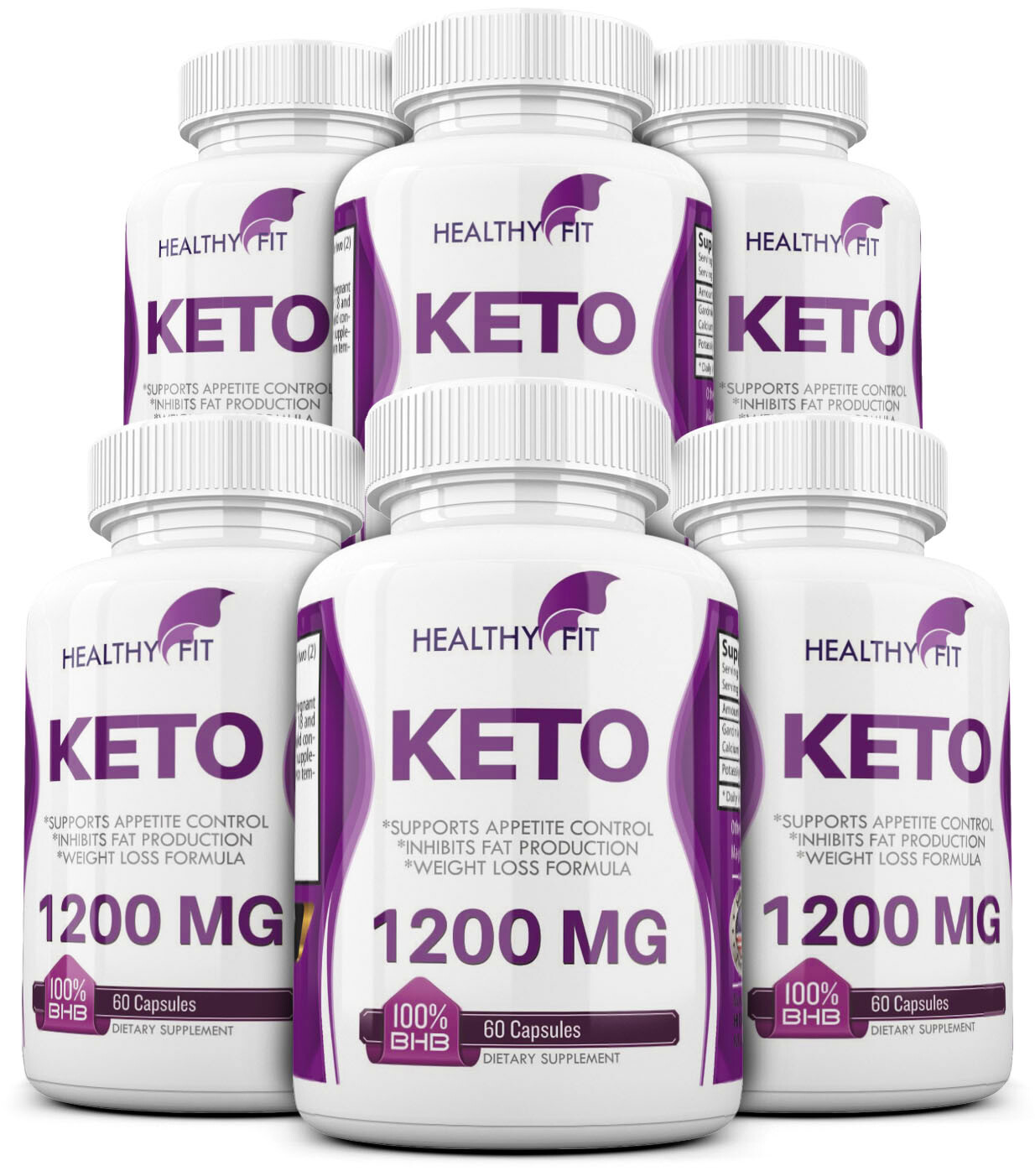 6 X KETO BHB 1200mg PURE Ketone FAT BURNER Weight Loss Diet Pills Ketosis