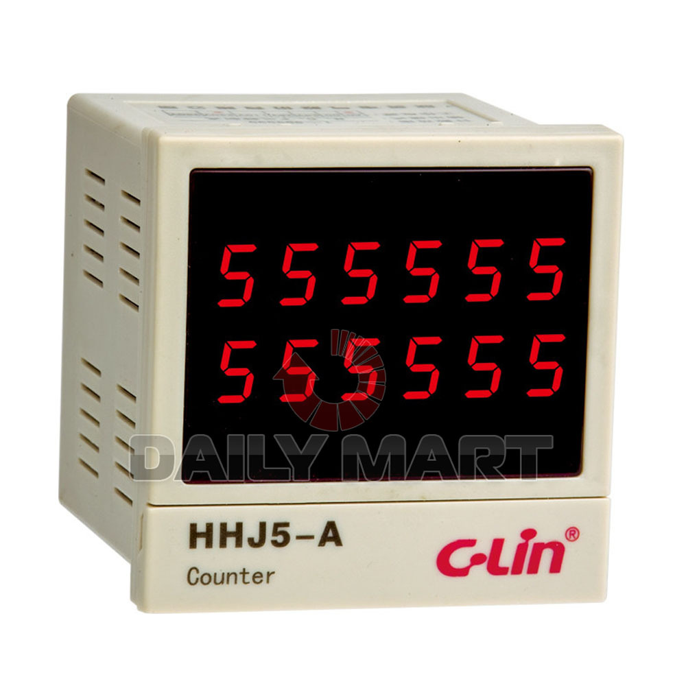 HHJ5-A DIGITAL DISPLAY METER COUNTING TIME RELAY COUNTER NEW