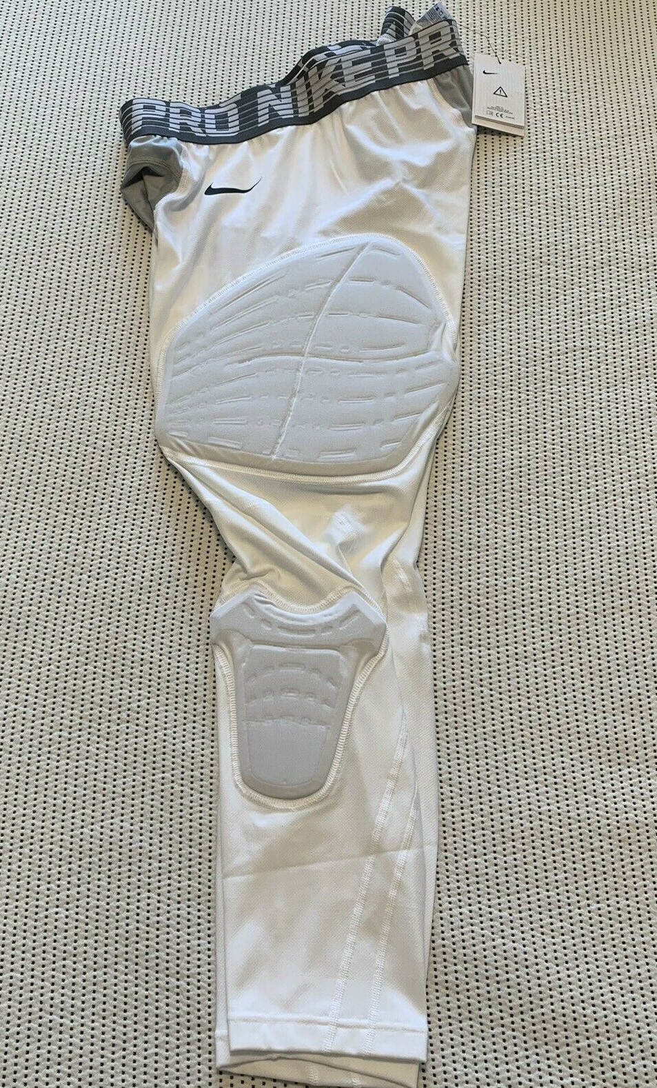 Nike Pro NBA Player Issued HyperStrong 3XL Tall Padded 3/4 Tights Pants White