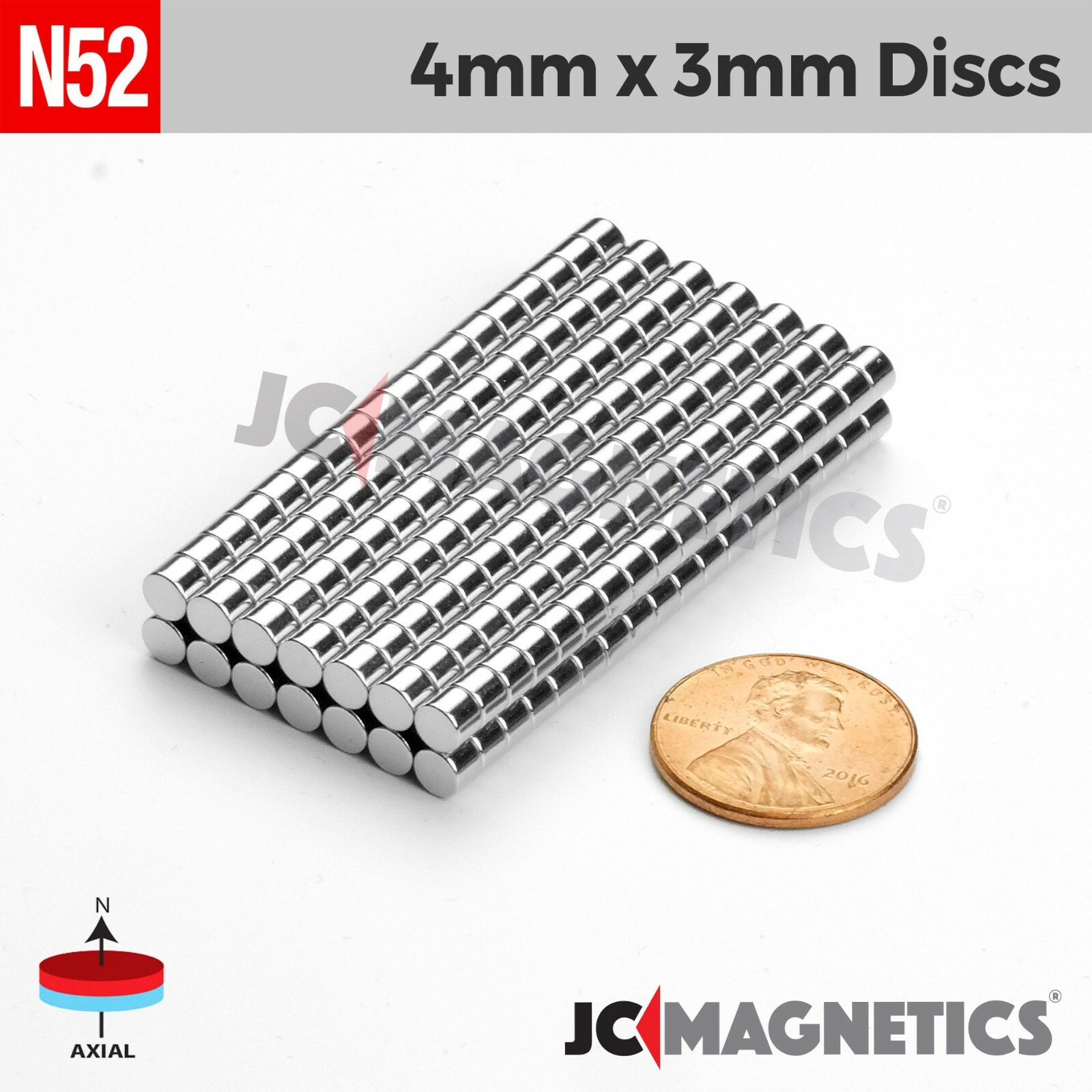 4mm x 3mm 5/32"x1/8" N52 Strong Rare Earth Neodymium Magnet Disc 4x3mm