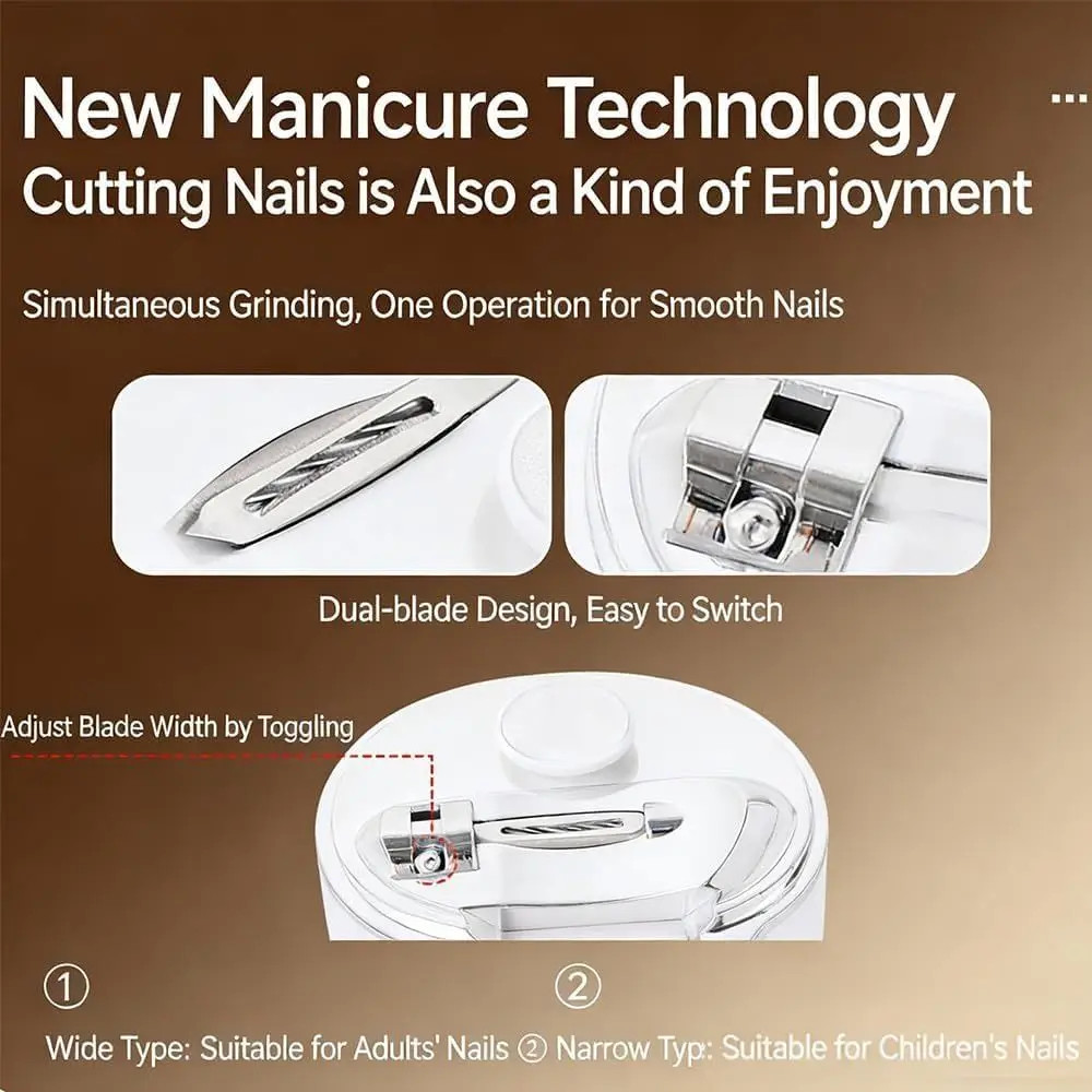Adjustable Electric Nail Clipper Rechargeable with LED Light Electric Toe Nail C