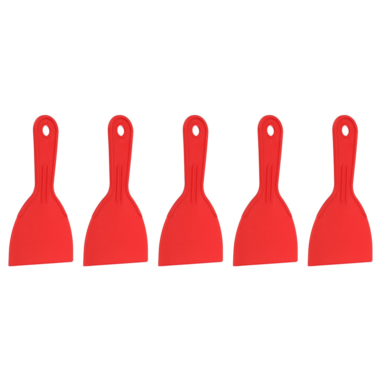5pcs Putty Knife 4" Width Flexible Plastic Putty Knife Paint Scraper Red