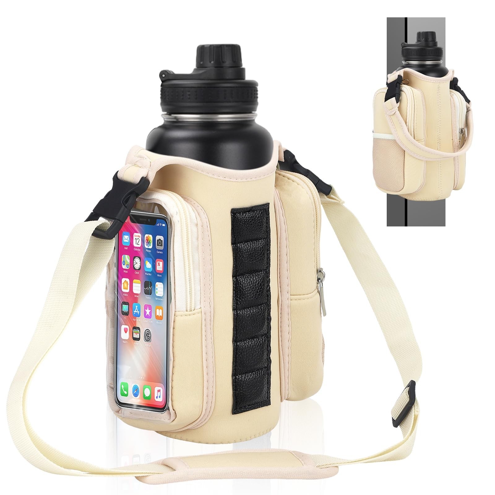 Magnetic Gym Water Bottle Bag with Strong Magnet Holder for Men Carry Phone Smal