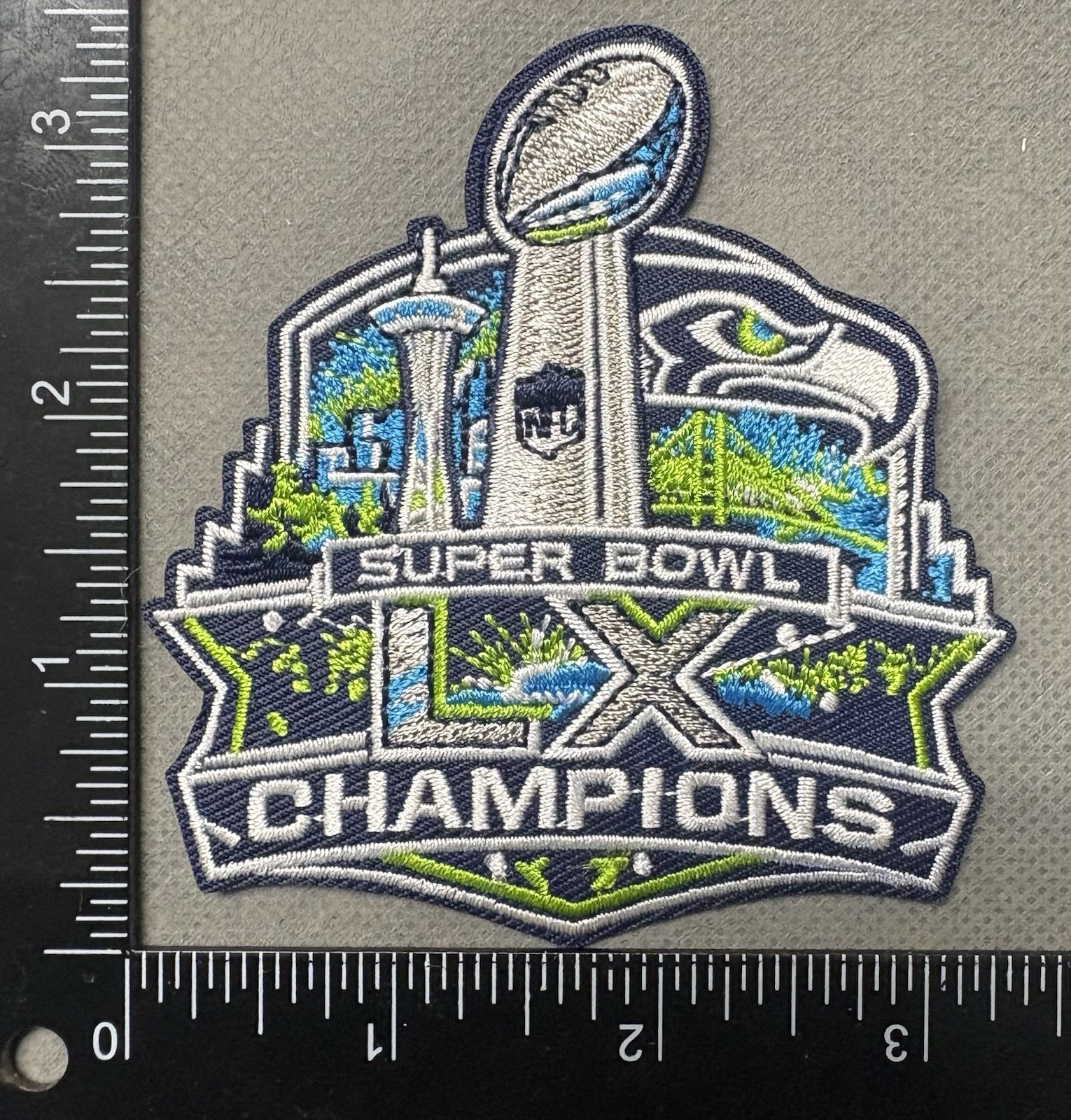 SEATTLE SEAHAWKS IRON ON EMBROIDERED PATCH