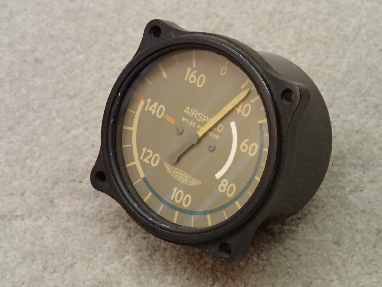 Supaire Vintage Aircraft Airspeed Indicator US Gauge Air Speed Estate Item
