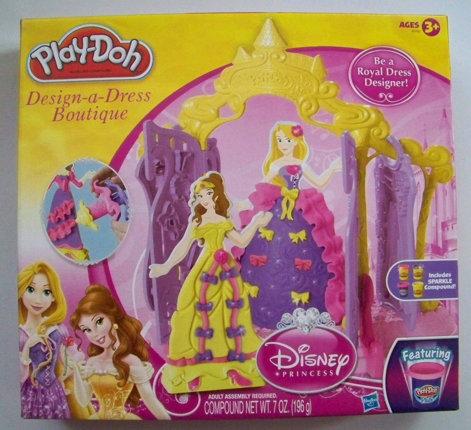 CONTAINS WHEAT- Play-Doh Disney Princess Design a Dress Boutique NEW Belle