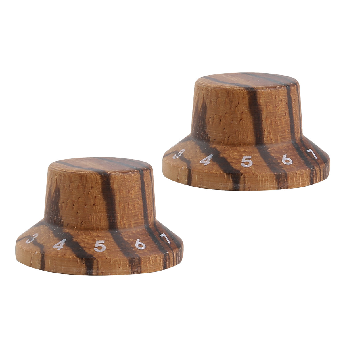 2pcs Zebra Wood Knobs LP ST Style Bell Knobs Guitar Bass Top Hat Knob 1-10
