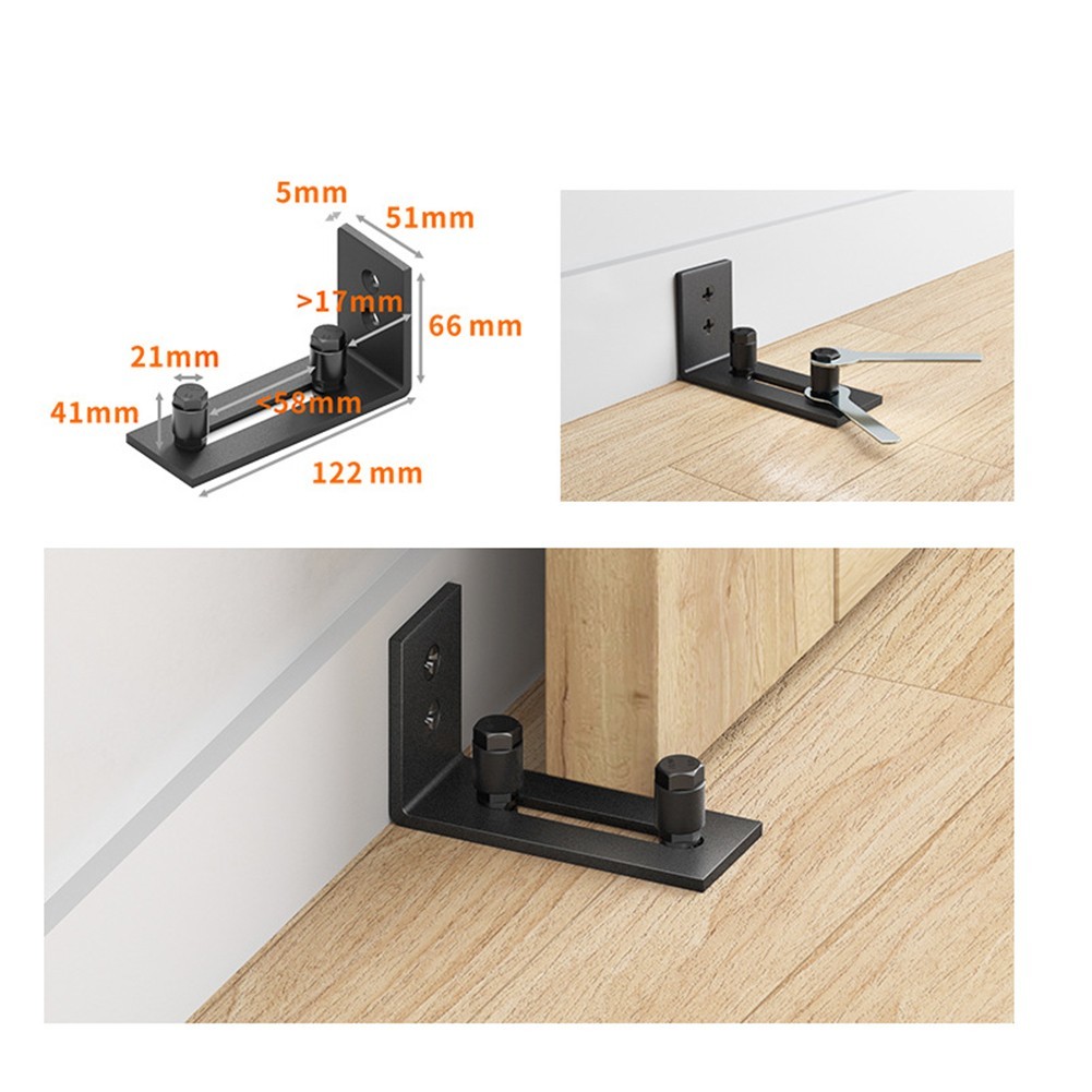 Heavy Duty Sliding Door Floor Guide with Adjustable Rollers Flush Fit Design
