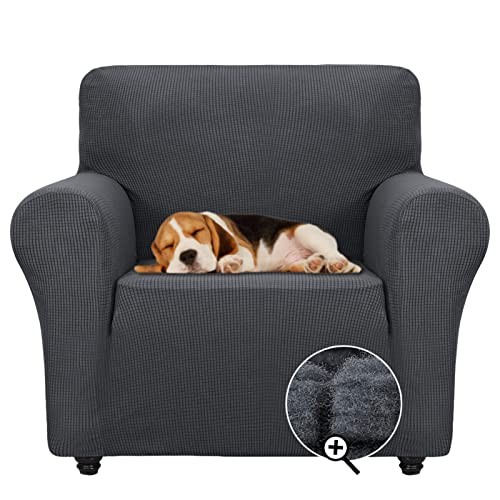Super Stretch Chair Slipcover Universal Sofa Chair Small (30"-47") Dark Grey