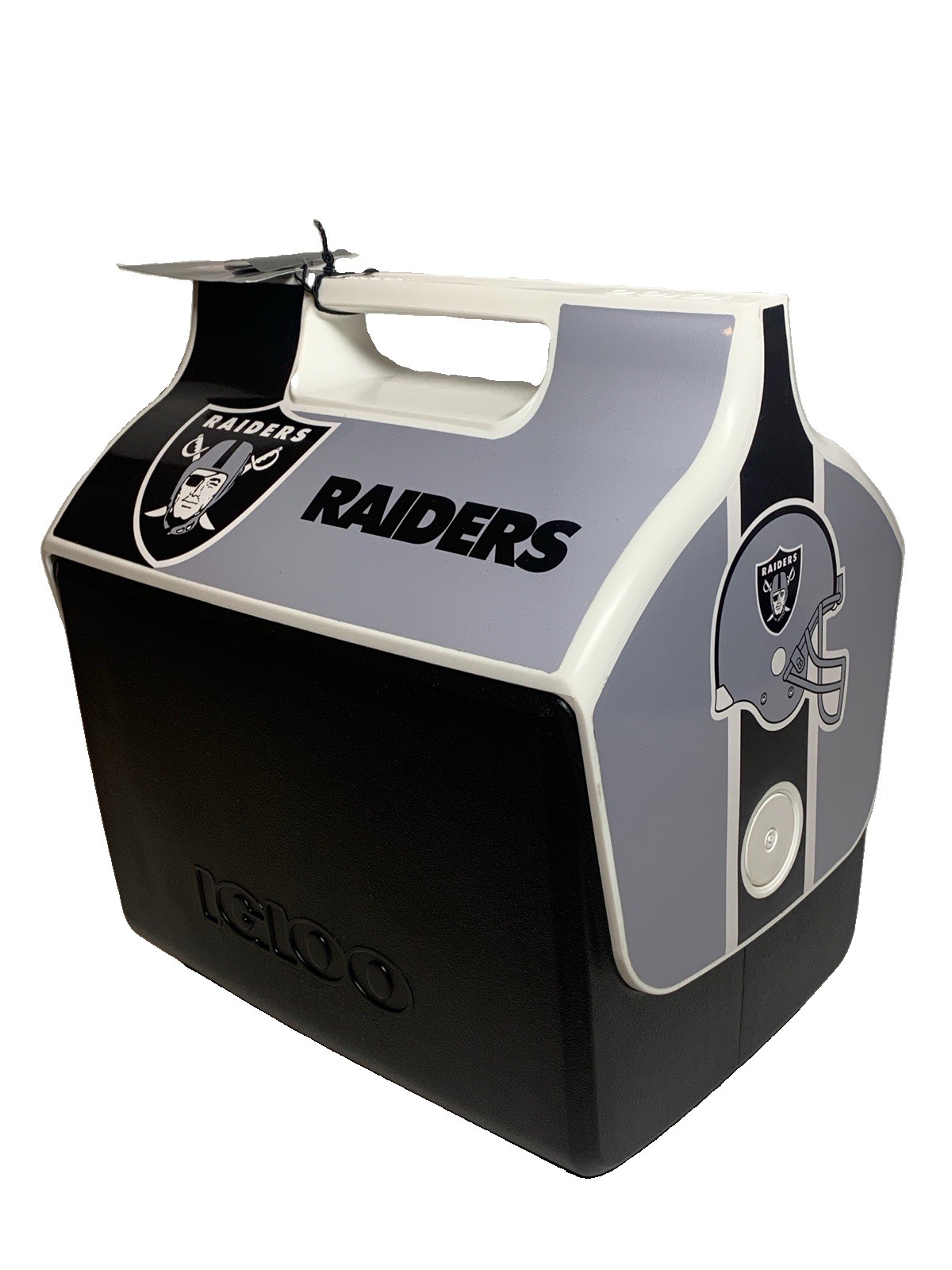 NFL Raiders Cooler Igloo 9 Cans Playmate Black Silver New