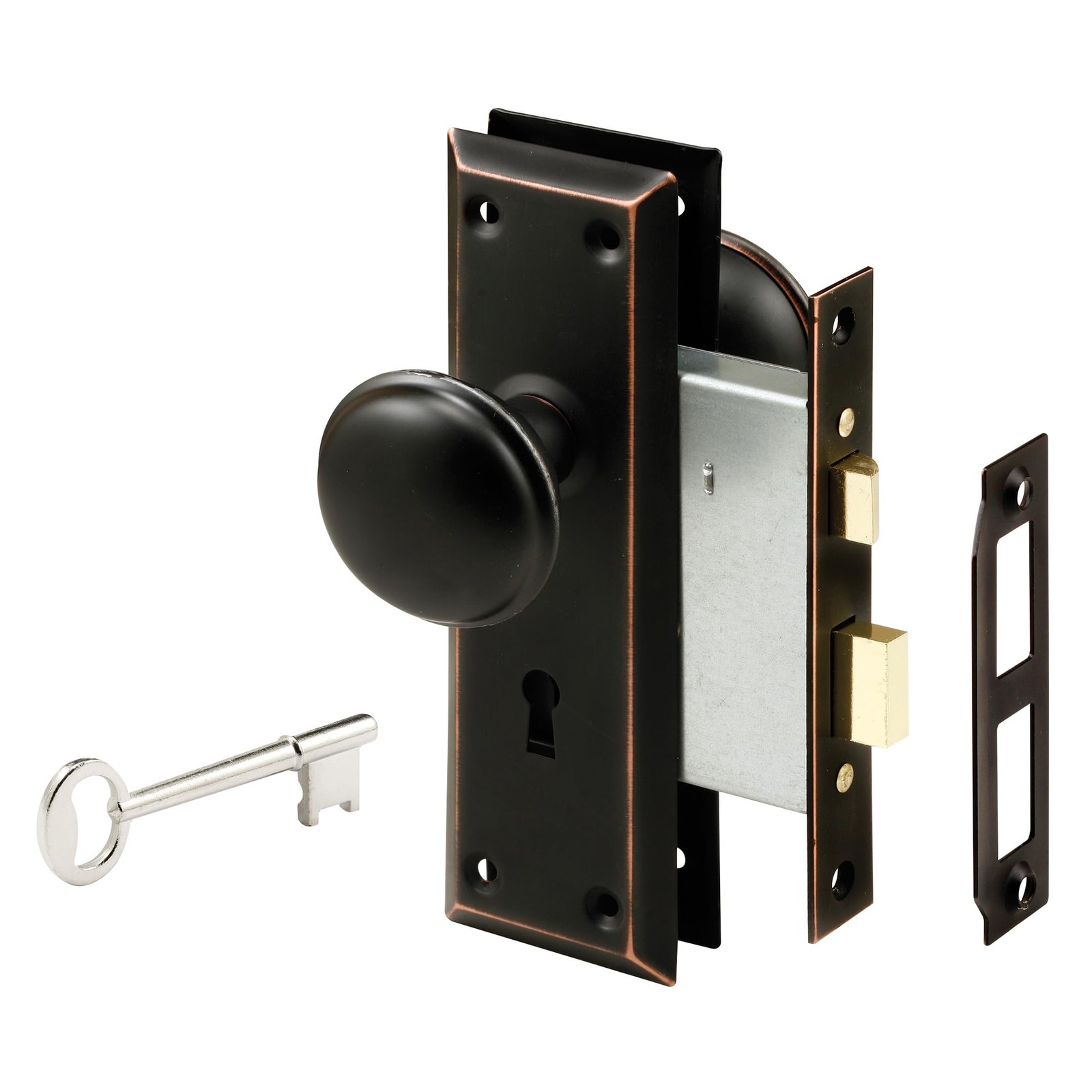 Prime-Line E 2495 Mortise Keyed Lock Set with Classic 1-3/8 in., Bronze