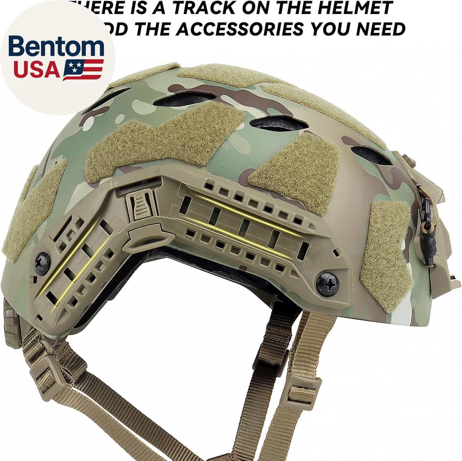 Lightweight Tactical Fast Helmet, Military Integrated Helmet with NVG Mount Base