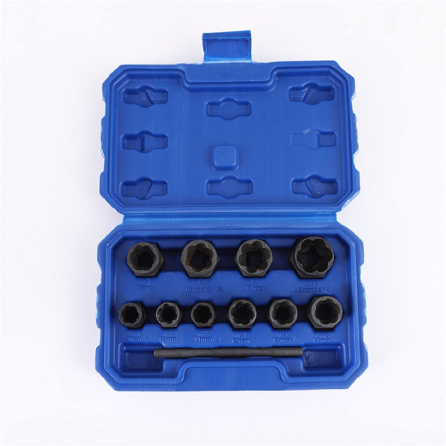 11pc Bolt Nut Extractor Set Damaged Heads Studs Twist Socket Tool with Case