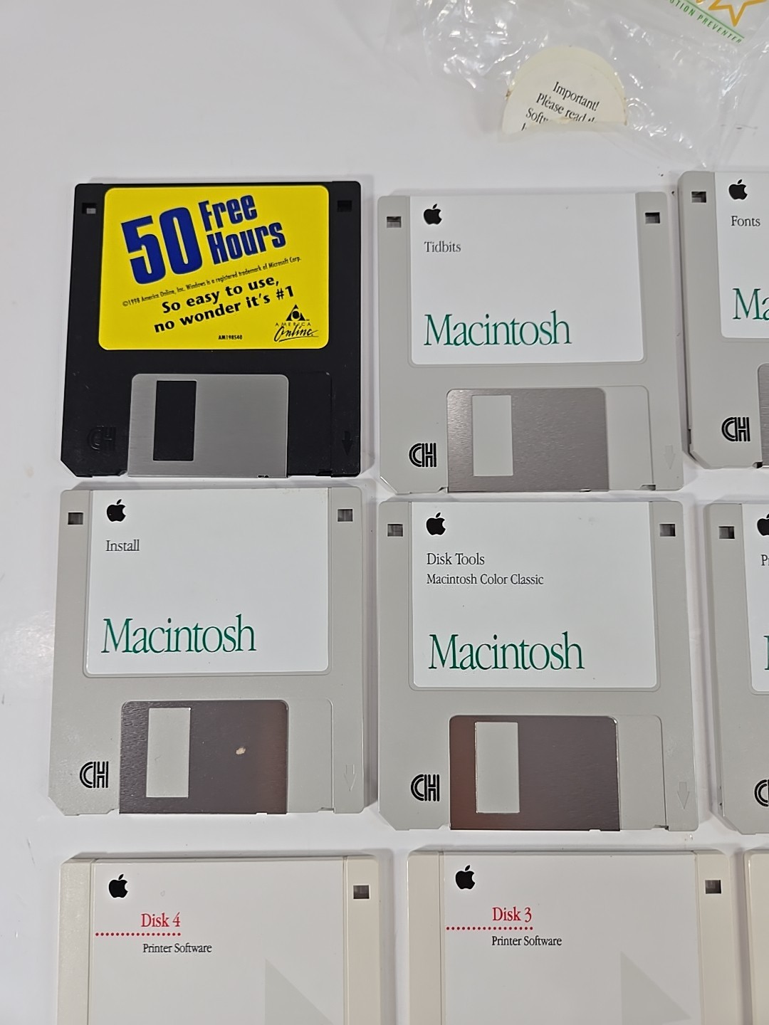 Lot 13 Apple Floppy Disk 3.5" Install Macintosh,Mac OS Style Writer Software