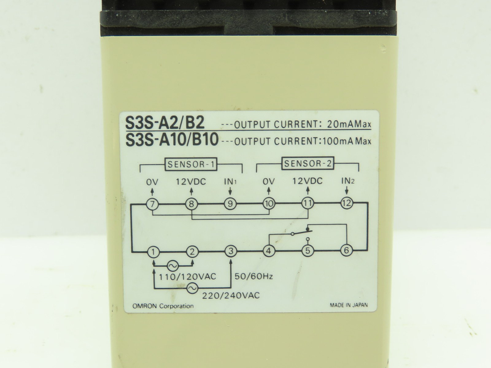 Omron S3S-B10-002 Controller Unit Relay On Off Delay 120/240 Input