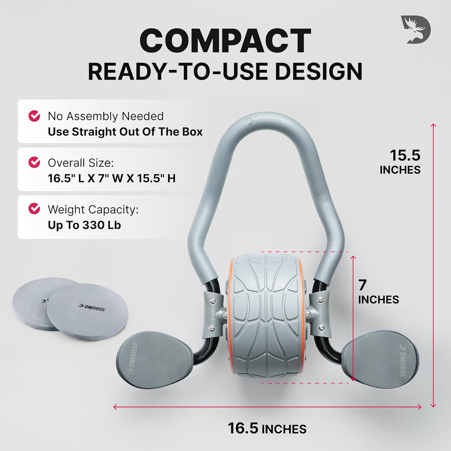 Ab Roller Wheel with Elbow Support & 2 Knee Pads - Abdominal Exercise Trainer fo