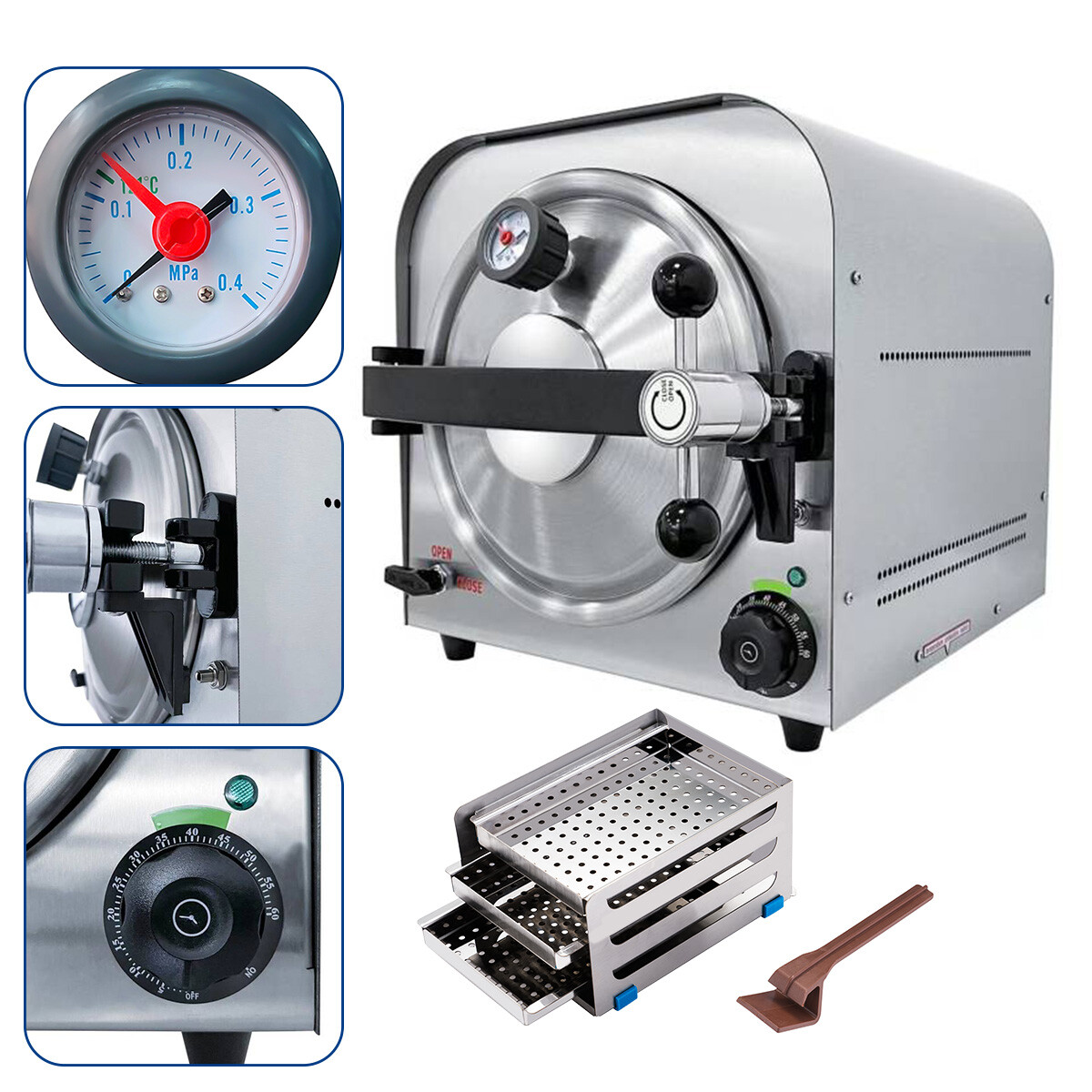 Medical Dental Autoclave Vacuum Steam Sterilizer with Printer/Drying Function