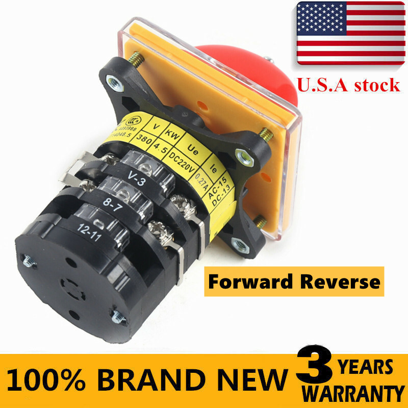 NEW Milling Machine Switch 3 Phase Motor Mill Forward Reverse 3 Stage Switch USA
