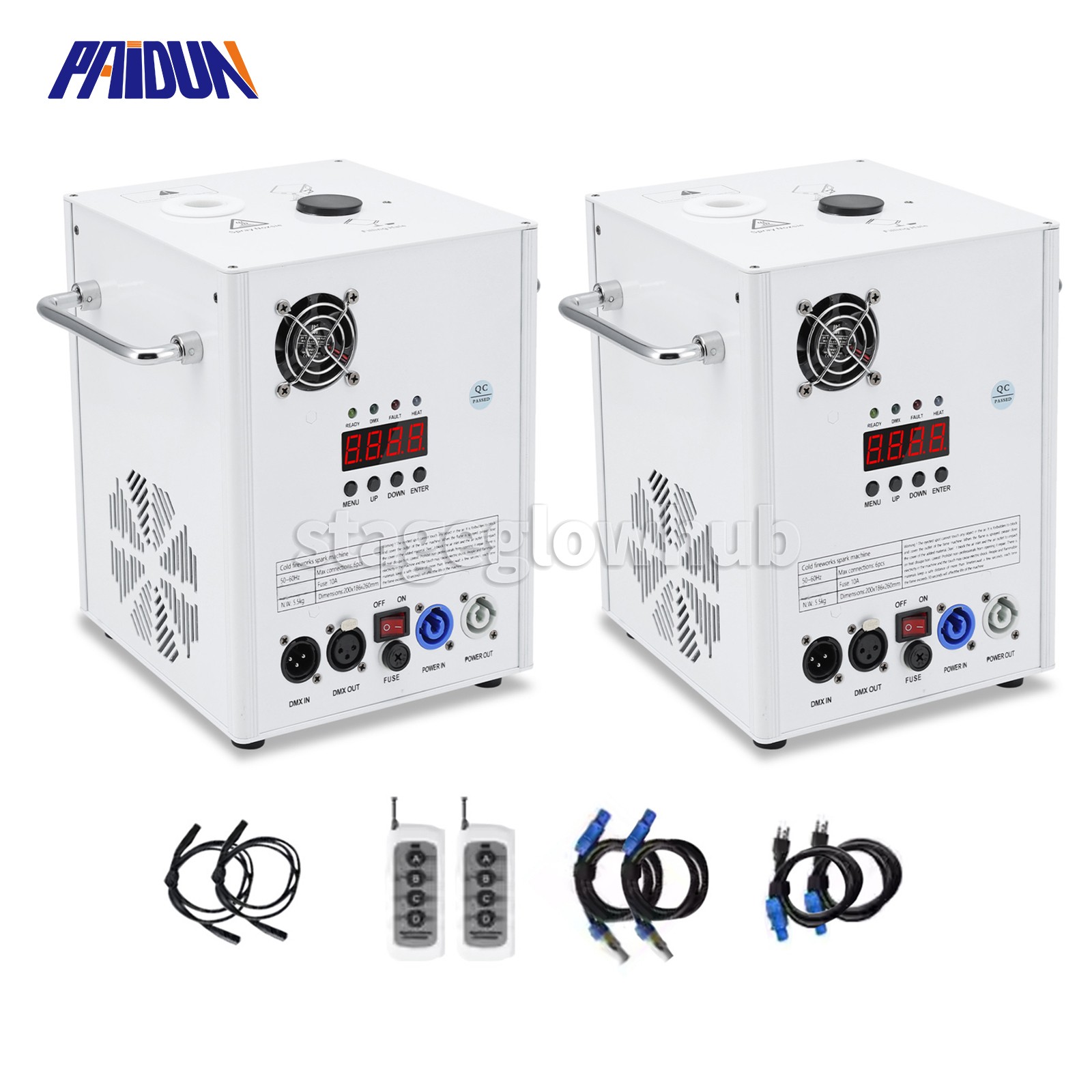 PAIDUN 2PCS 850W Large Cold Spark Machine Fountain Firework DMX Remote Control