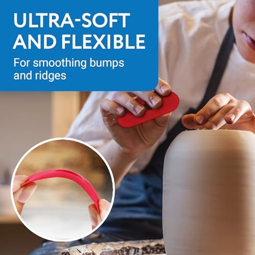 2-Pack Red Silicone Clay Ribs & Rubber Kidney Ribs - Soft