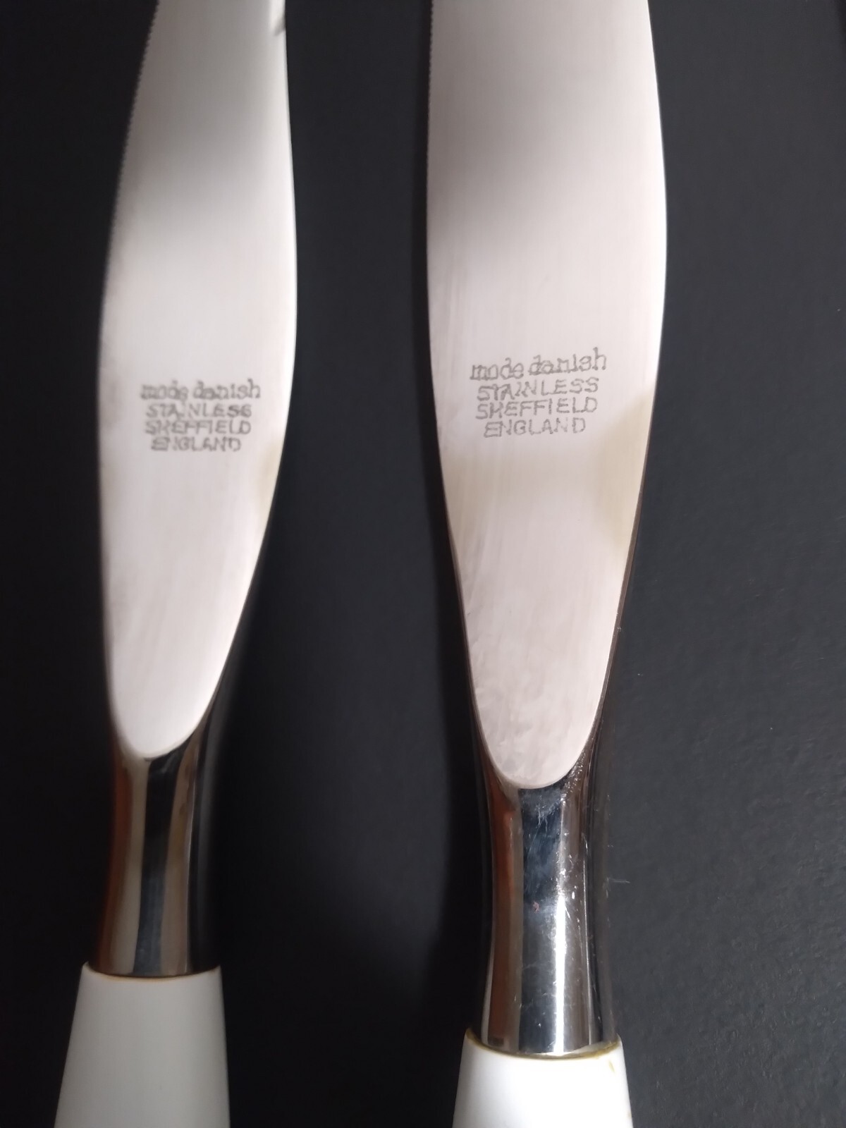 Vintage MCM Atomic Starburst Meat Carving Set 2 Knives 1 Fork Stainless England