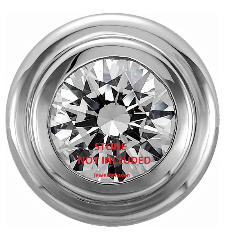 5.8mm 3/4ct Solid PLATINUM 950 Round Bezel SLIDE PENDANT Mounting Setting USA