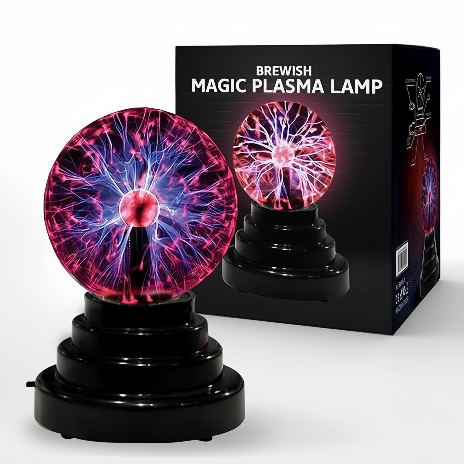 Plasma Ball,Colorful Plasma Ball - 3 Inch Static Electricity in a  Pressurized