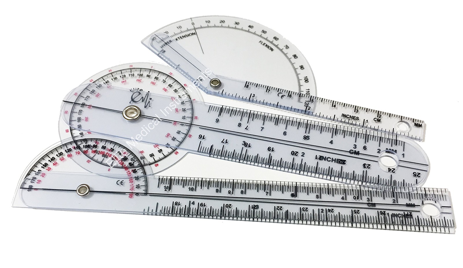 3 PCS EMI Pocket Goniometer Set Finger 6 Inch 180 Degree EGM430 Medical Tool