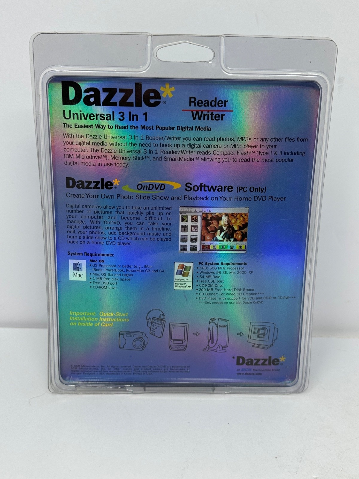 Dazzle Universal 3 In 1 Reader Writer DM-23600 NEW X6