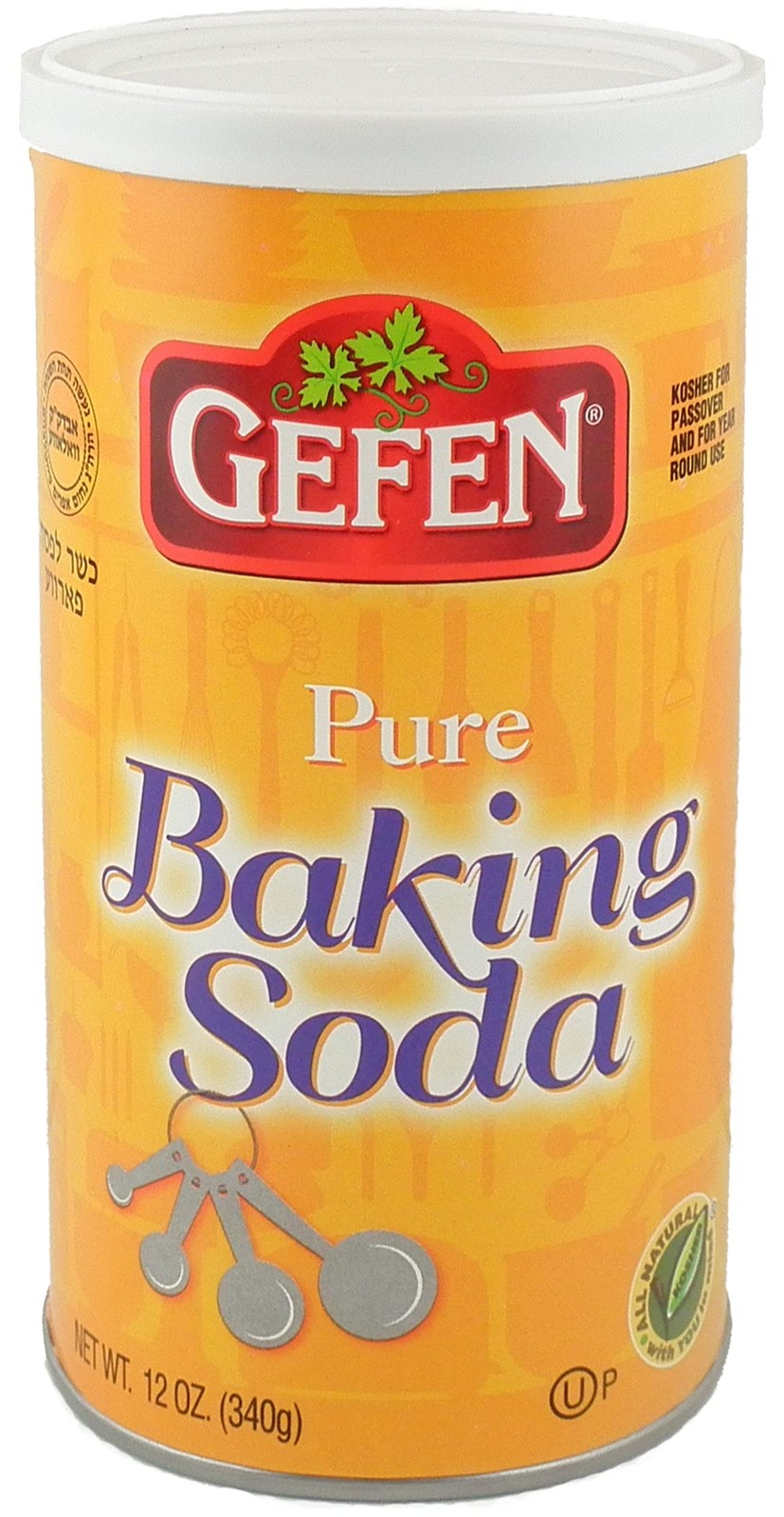 Gefen Pure Baking Soda, 12oz | In Resealable Container, 12 Ounce (Pack of 1)