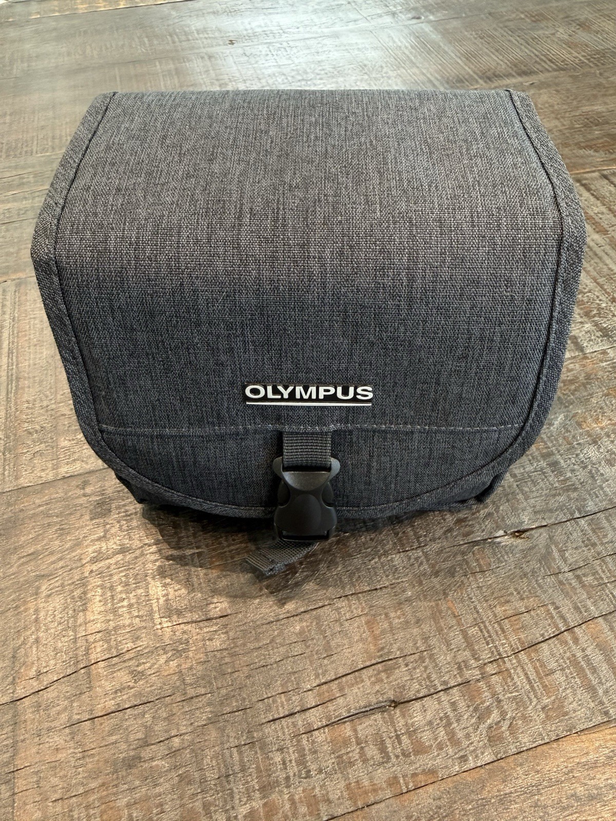 Olympus Canvas Style Camera Carry Case Shoulder Bag Blue Grey Padded w/ strap