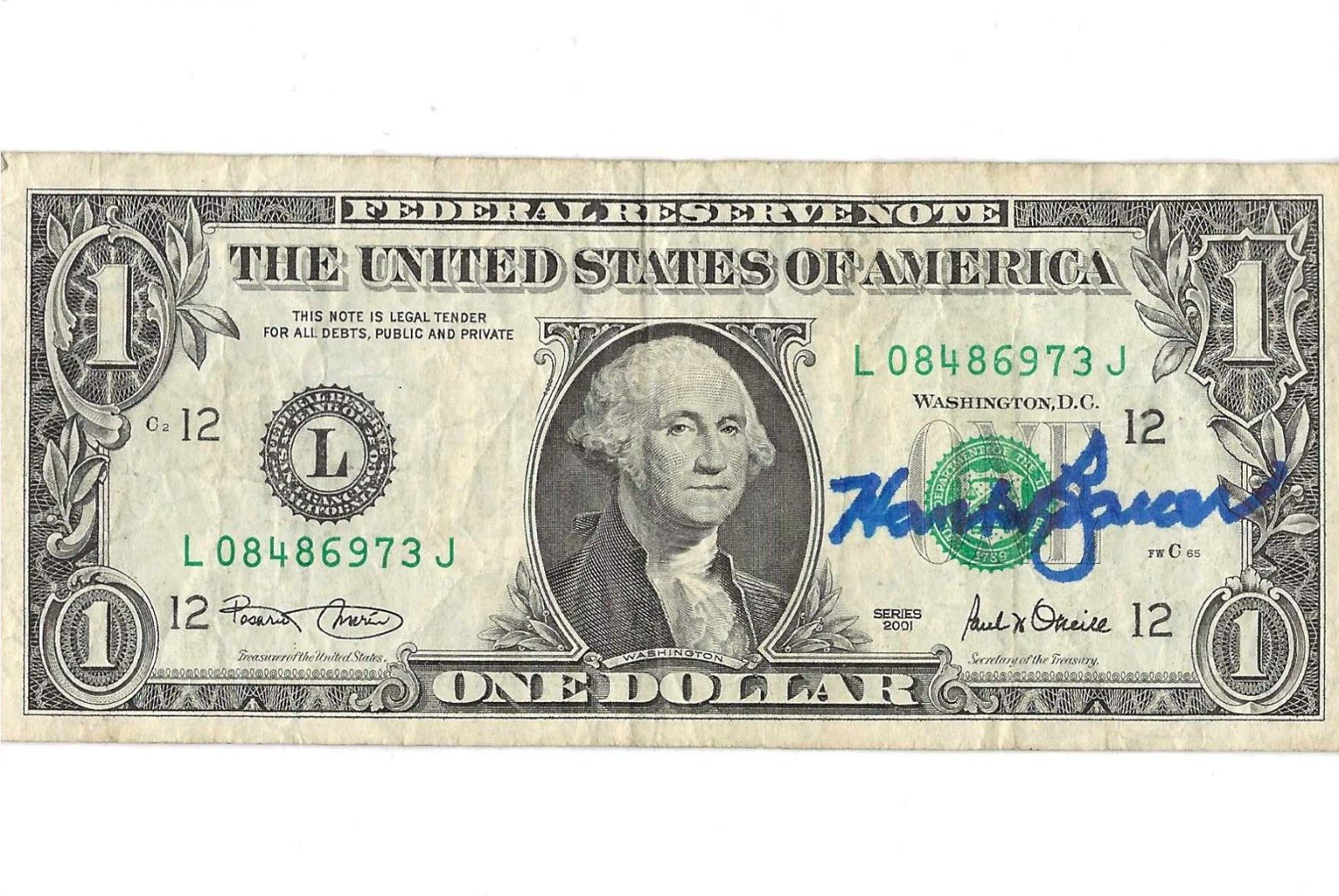 Hank Bauer Signed Autographed Dollar Bill New York Yankees