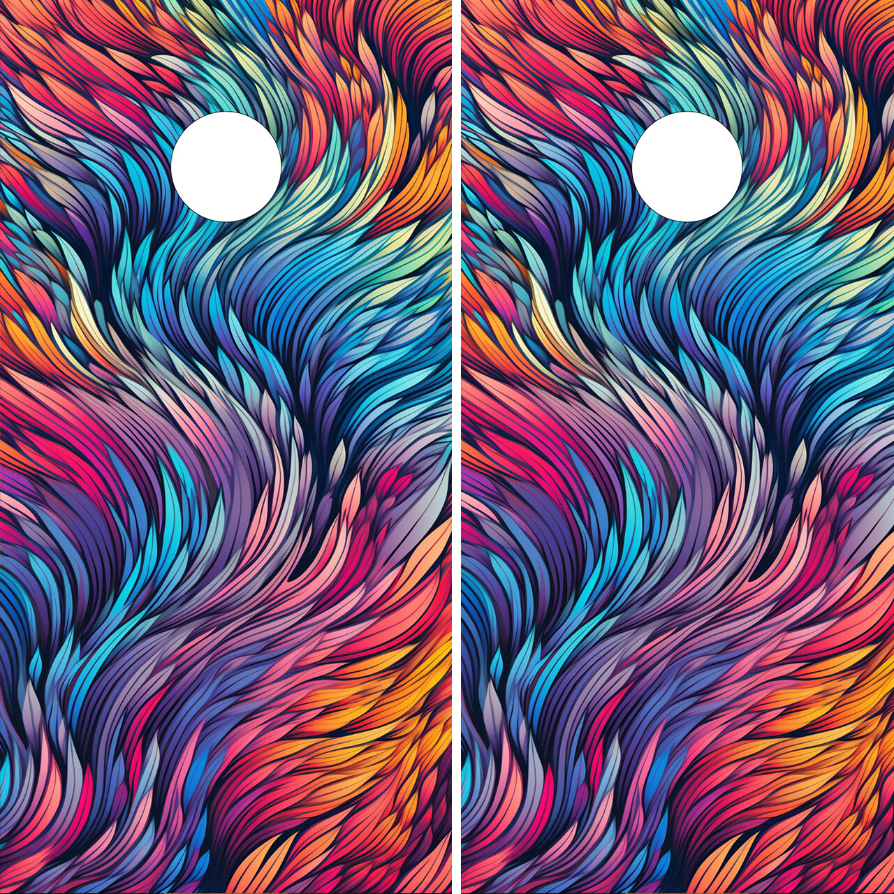 FADEPROOF Cornhole Board Wraps Laminated   / Colored Feathers