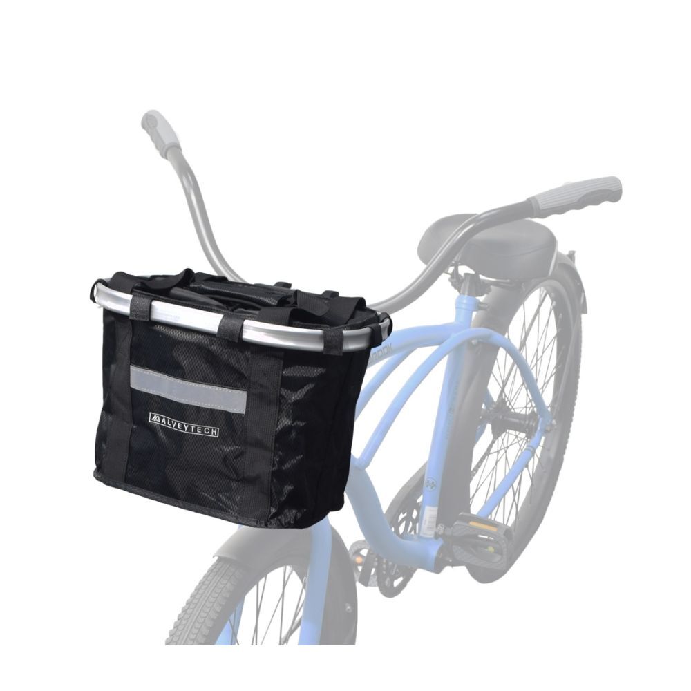 Collapsible Front Basket for Bike & Scooter with Safety Strap, Mounting Brackets