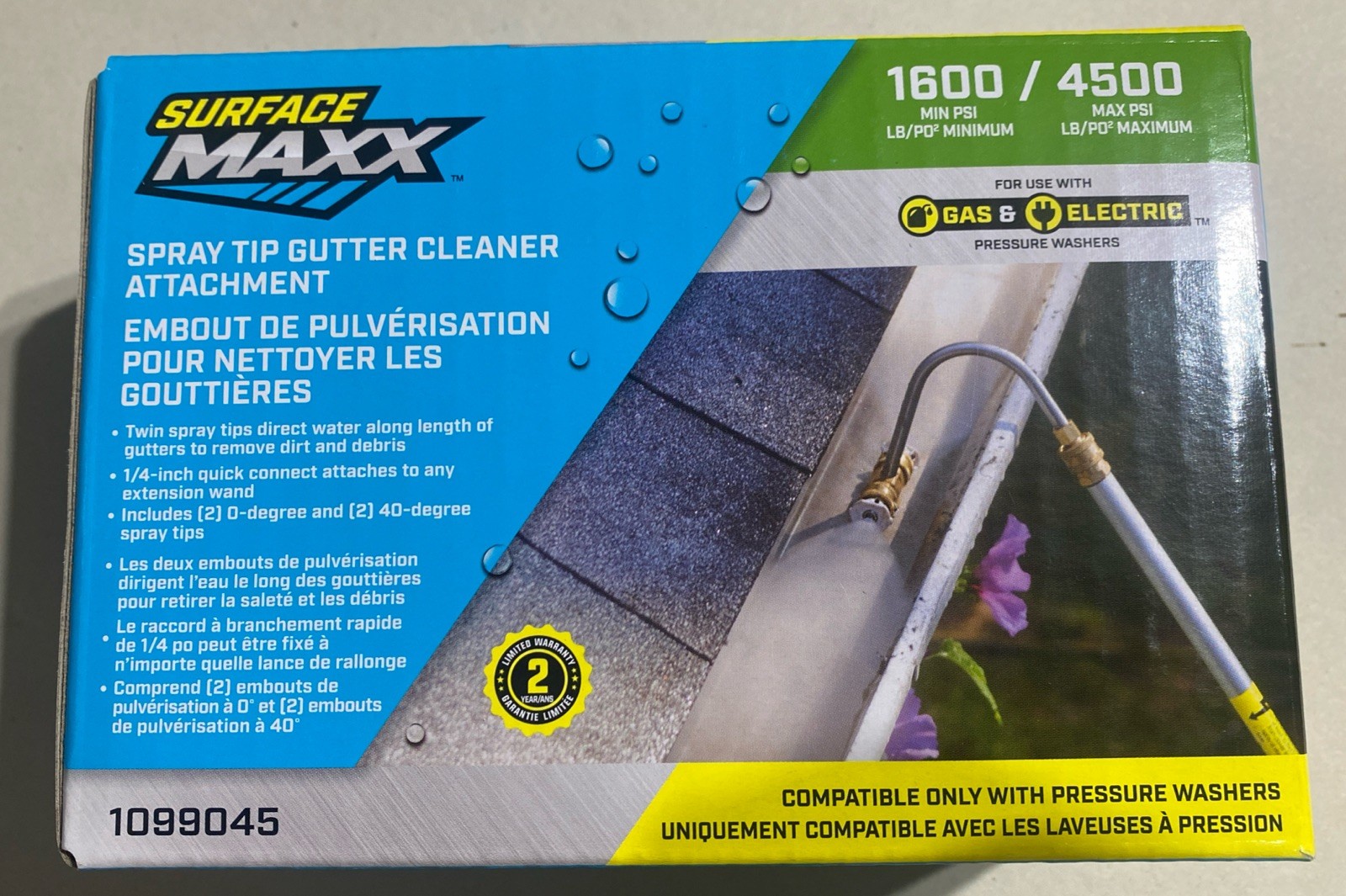 Surface Maxx Gutter Cleaner Spray Tip Attachment Compatible Pressure Washer NEW!