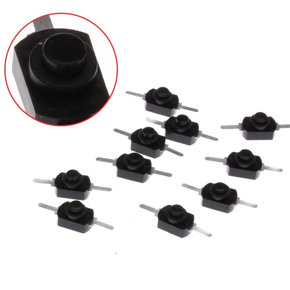Latching Switch for MINI On Off Push Torch 10pcs 1A 30V Black Button Brand New