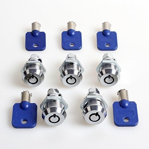 5X 5/8" Arcade Locks Short Cash Door Tool Box Tubular Cam Locks 5 Alike Number K