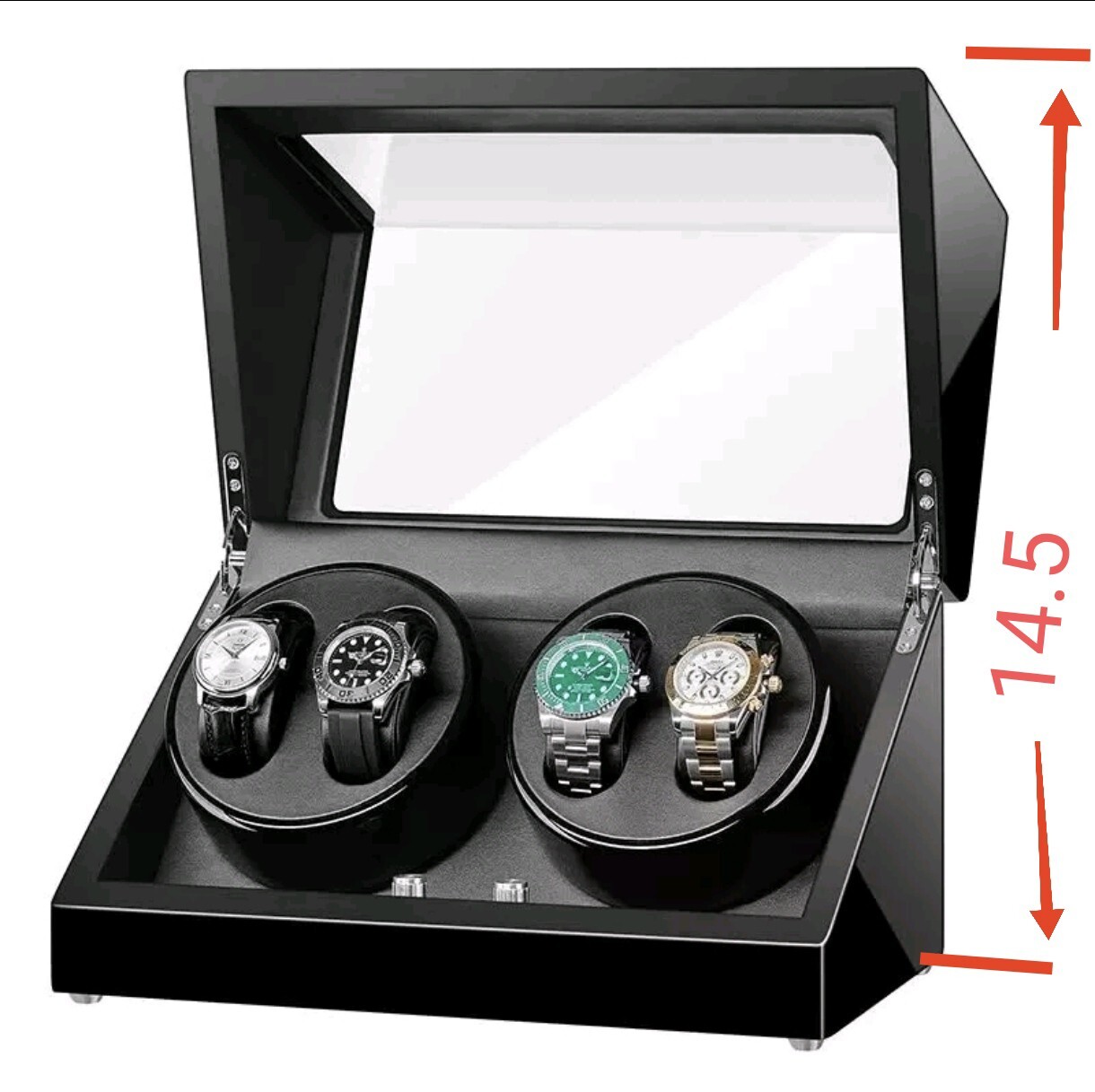 CRITIRON Automatic 4 Watch Winder. Black HH-114-1B-01