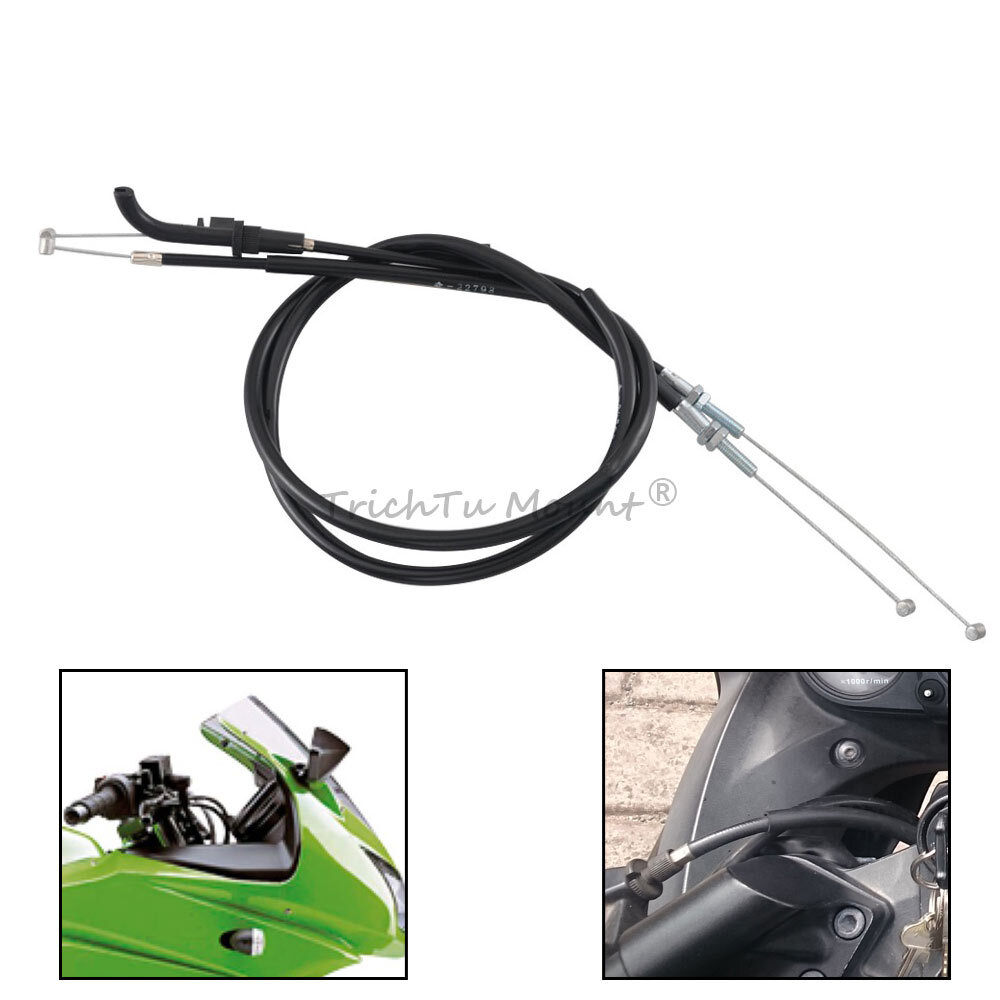 Motorcycle Throttle Cable Push Pull Set Fit for Kawasaki Ninja 250R EX250J 08-12