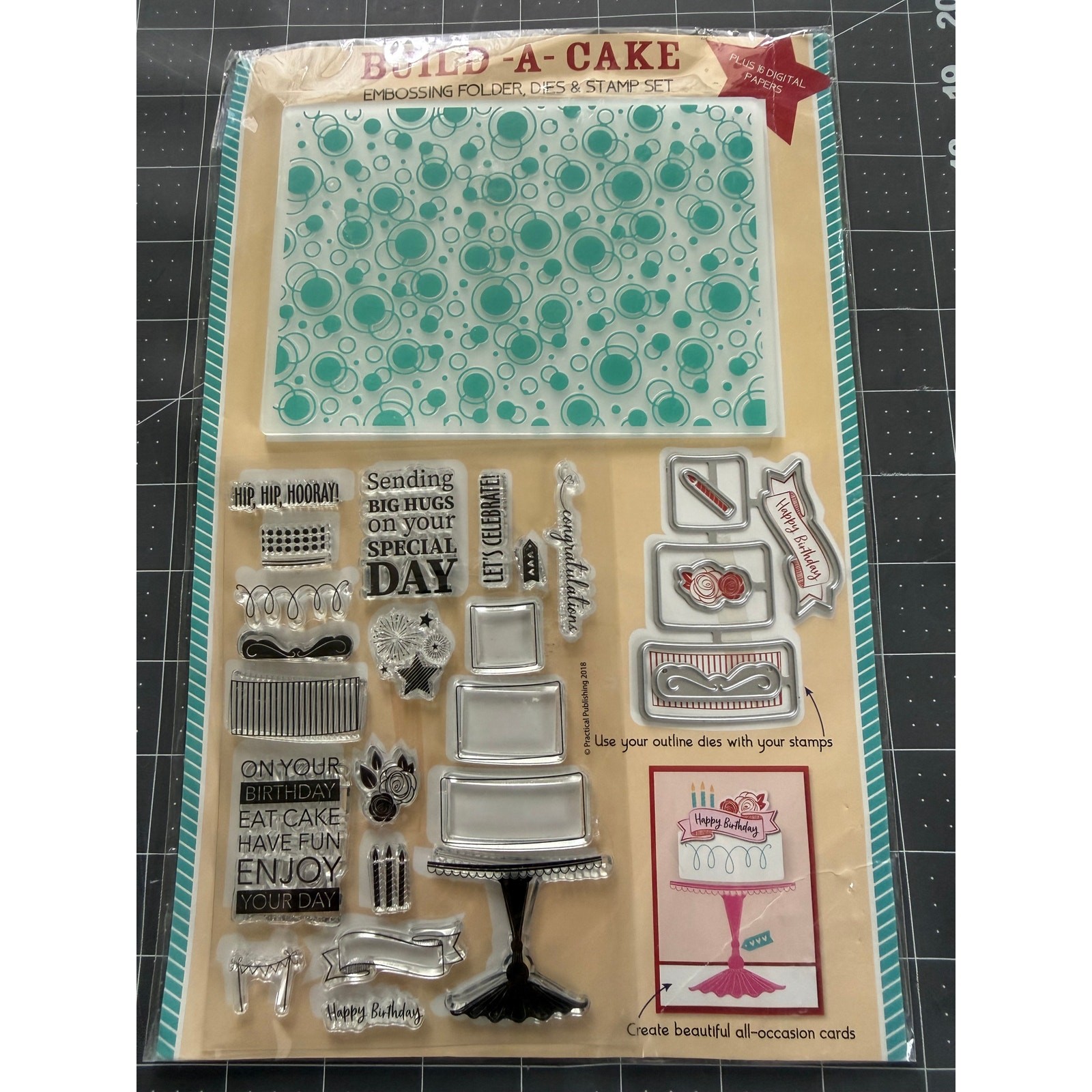 Build A Cake Embossing Folder Die & Stamp Set Birthday Card Making 2018