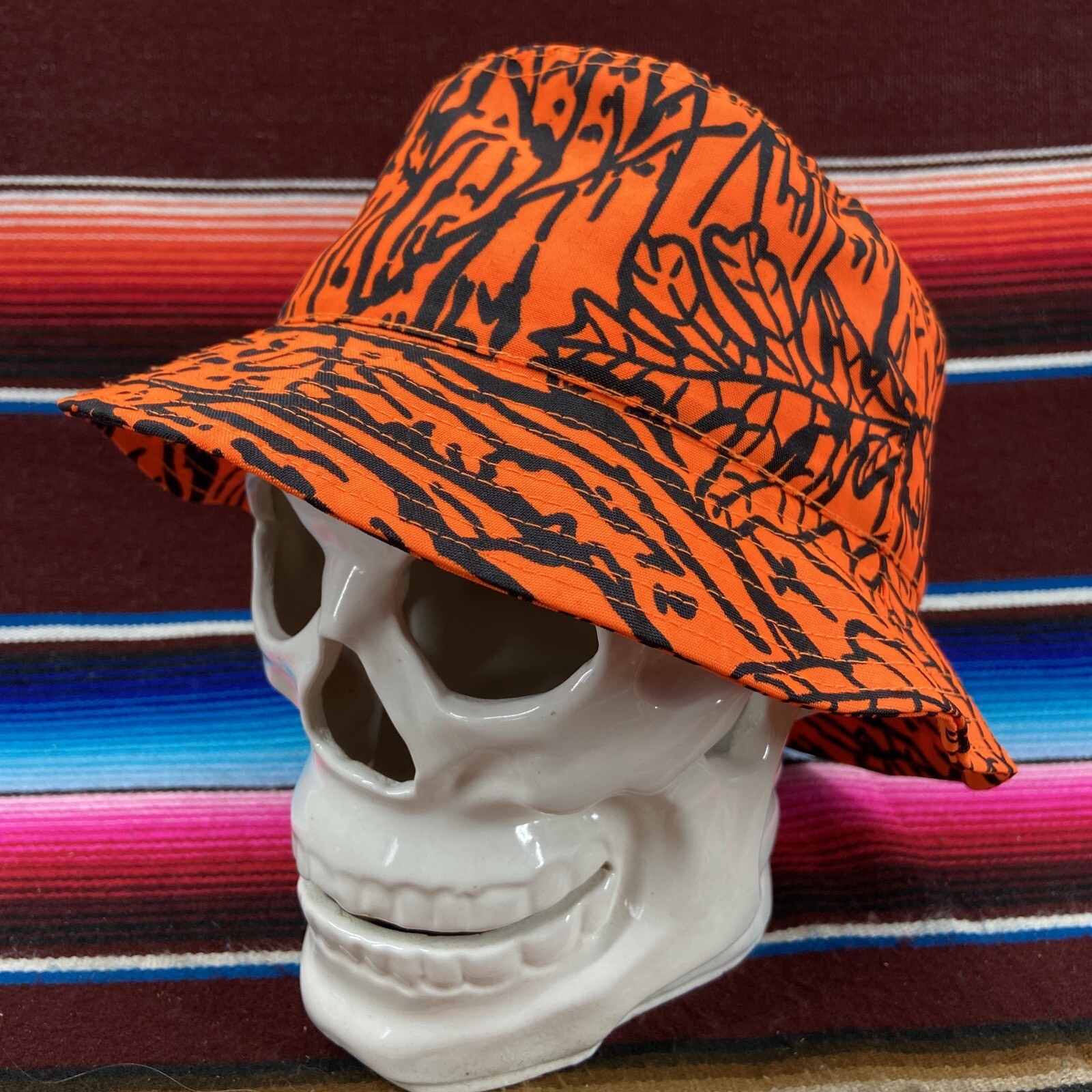 Master Sportsman Prestige Mens Bucket Hat Sz M 7 1/4 Blaze Orange Camo Hunting