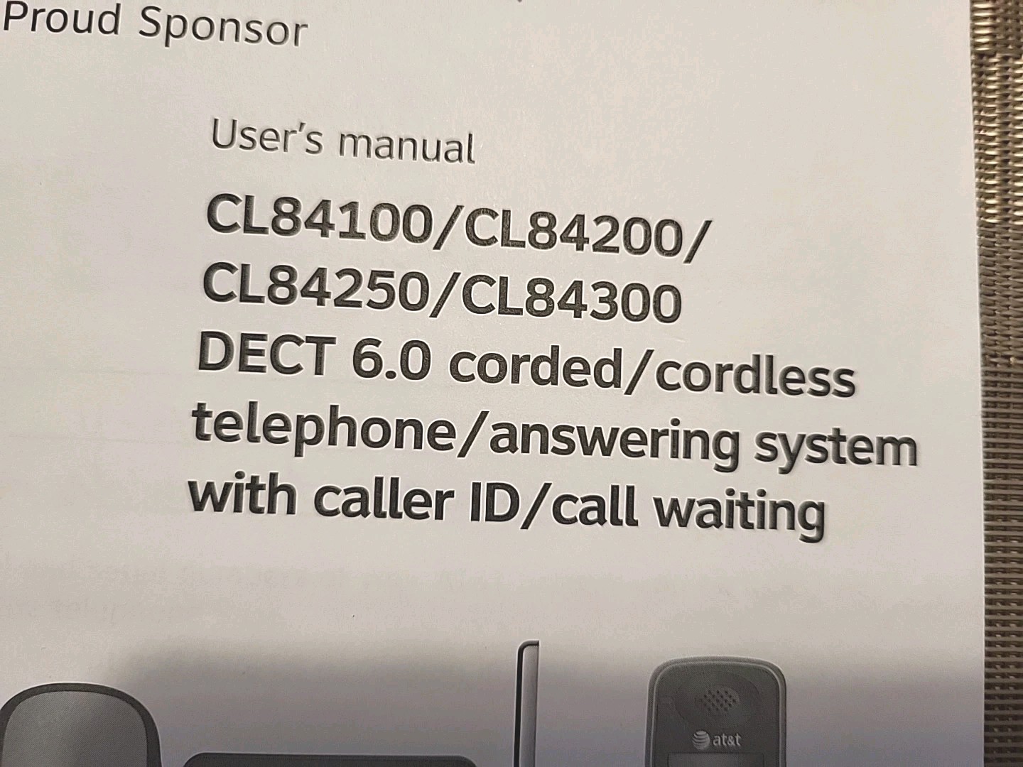 Users Manual AT&T Cl84100 AND Quick Start Guild