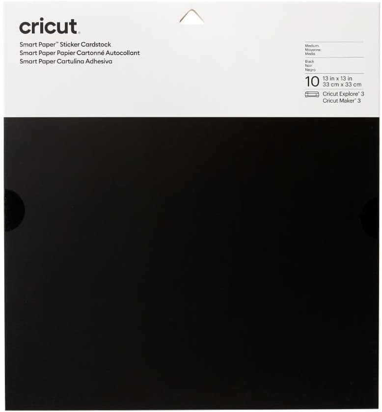 Cricut Smart Paper Sticker Cardstock - 10 Sheets - 13in x 13in - Adhesive Paper
