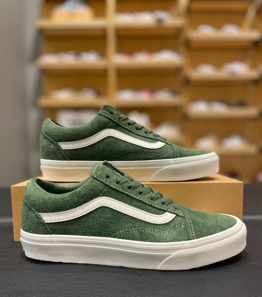 Vans Old Skool Basics Suede Sneakers Skate Shoes Dried Kelp VN000D6WEMU US 4-13
