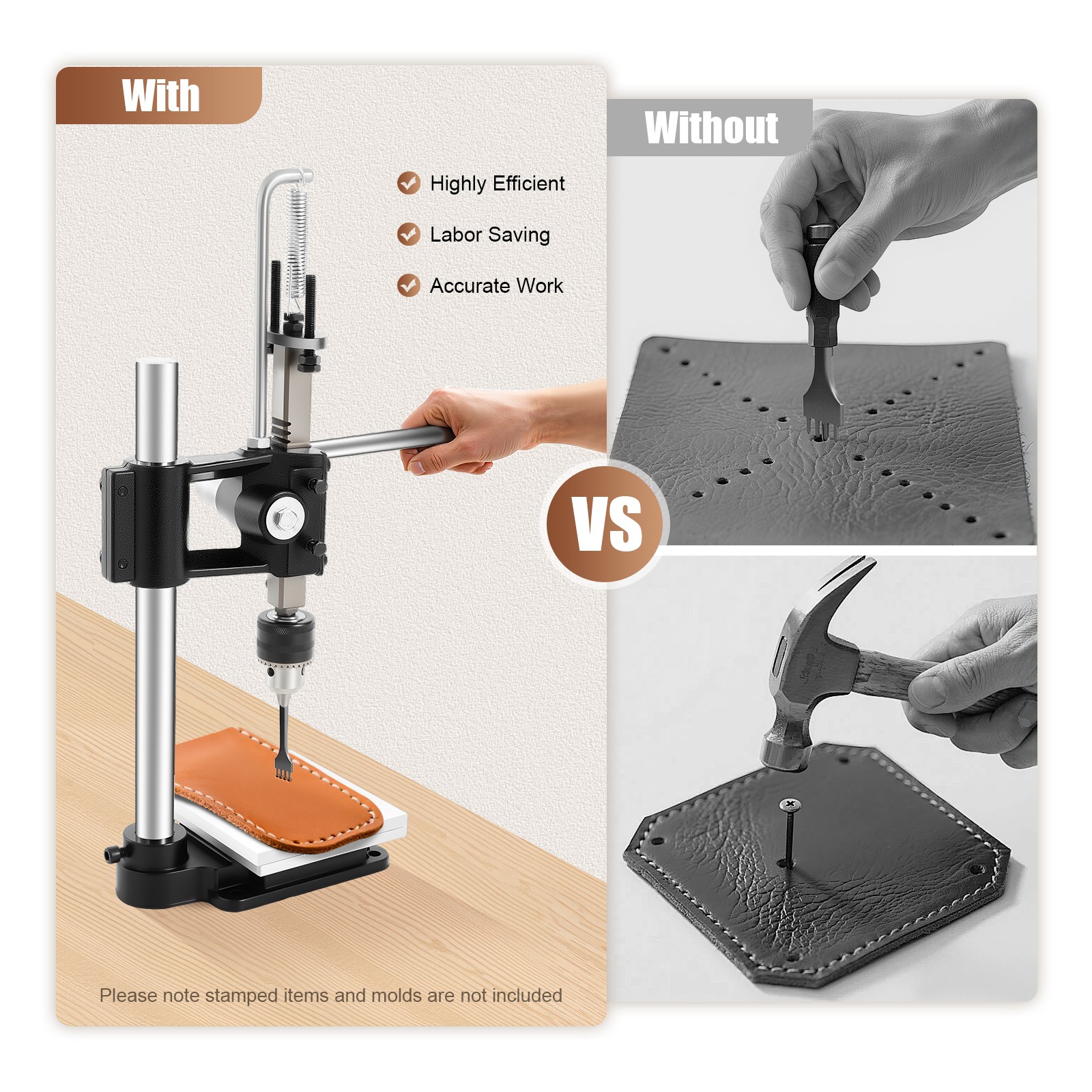 Leather Craft DIY Imprinting Machine Embossing Press Leather Stamp Punching