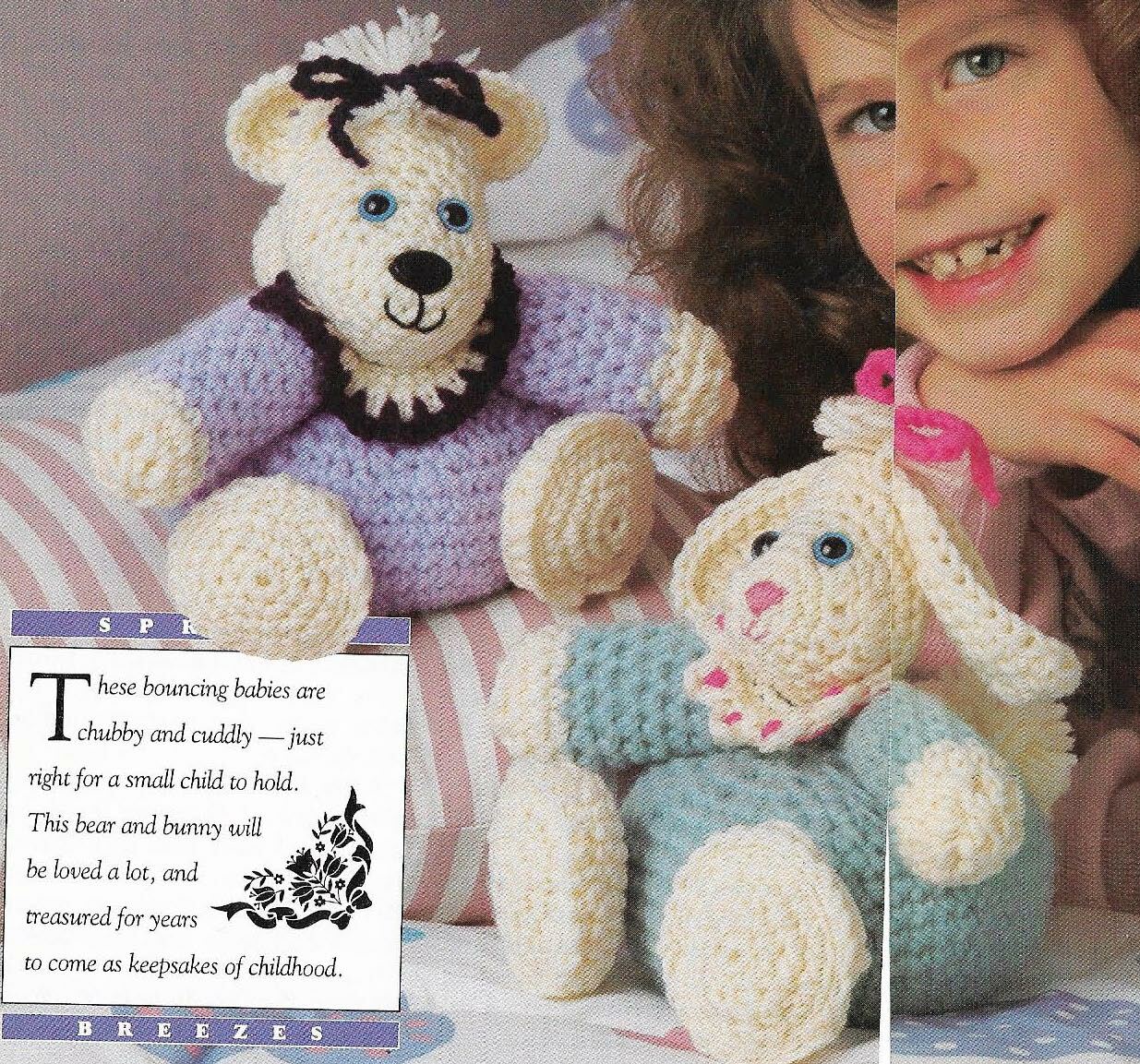 CUDDLY CRITTERS BUNNY BEAR STUFF ANIMAL DIGEST SIZE CROCHET PATTERN INSTRUCTIONS