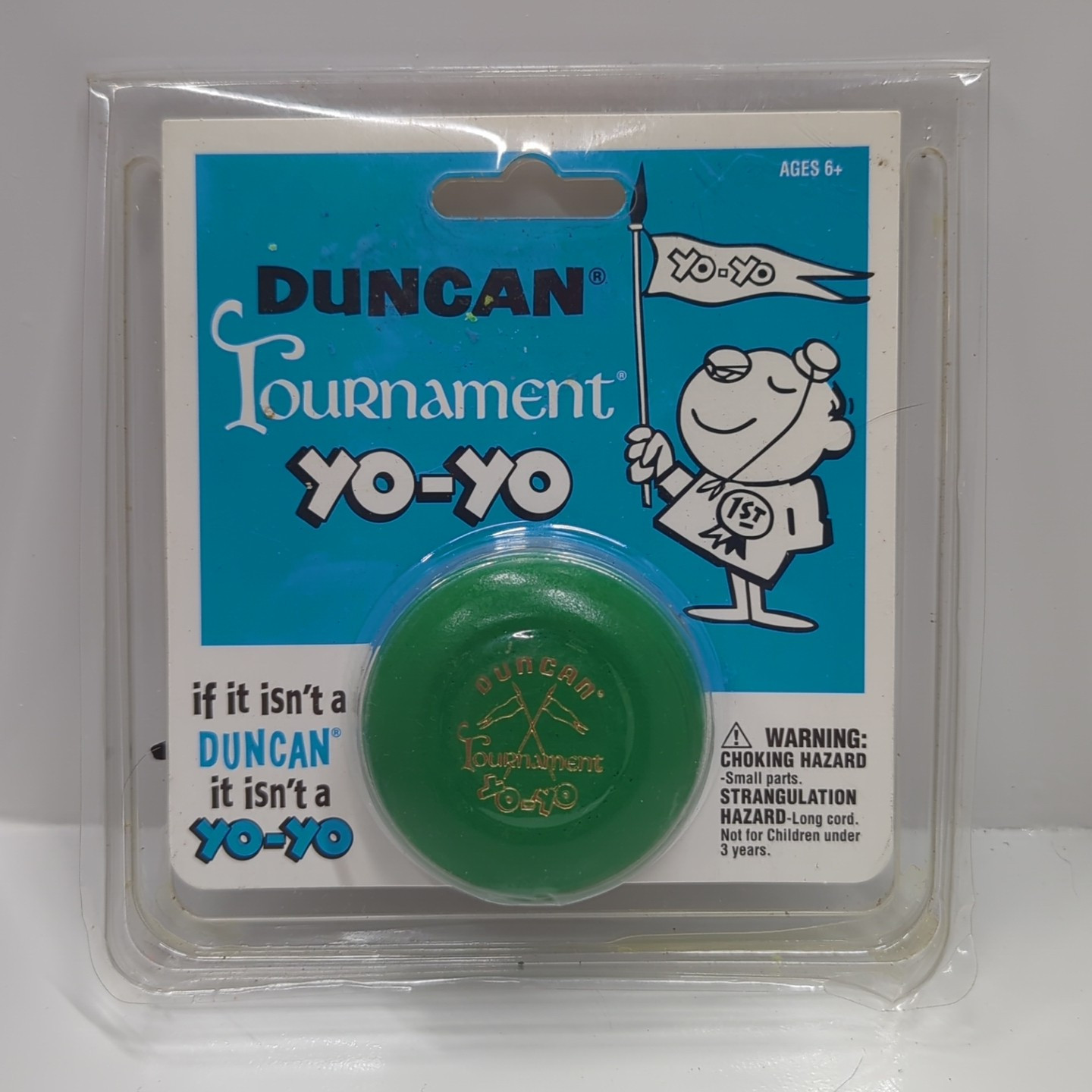 Duncan Yo-Yo Tournament Wood Replica Crossed Flags Rare Green New In Package
