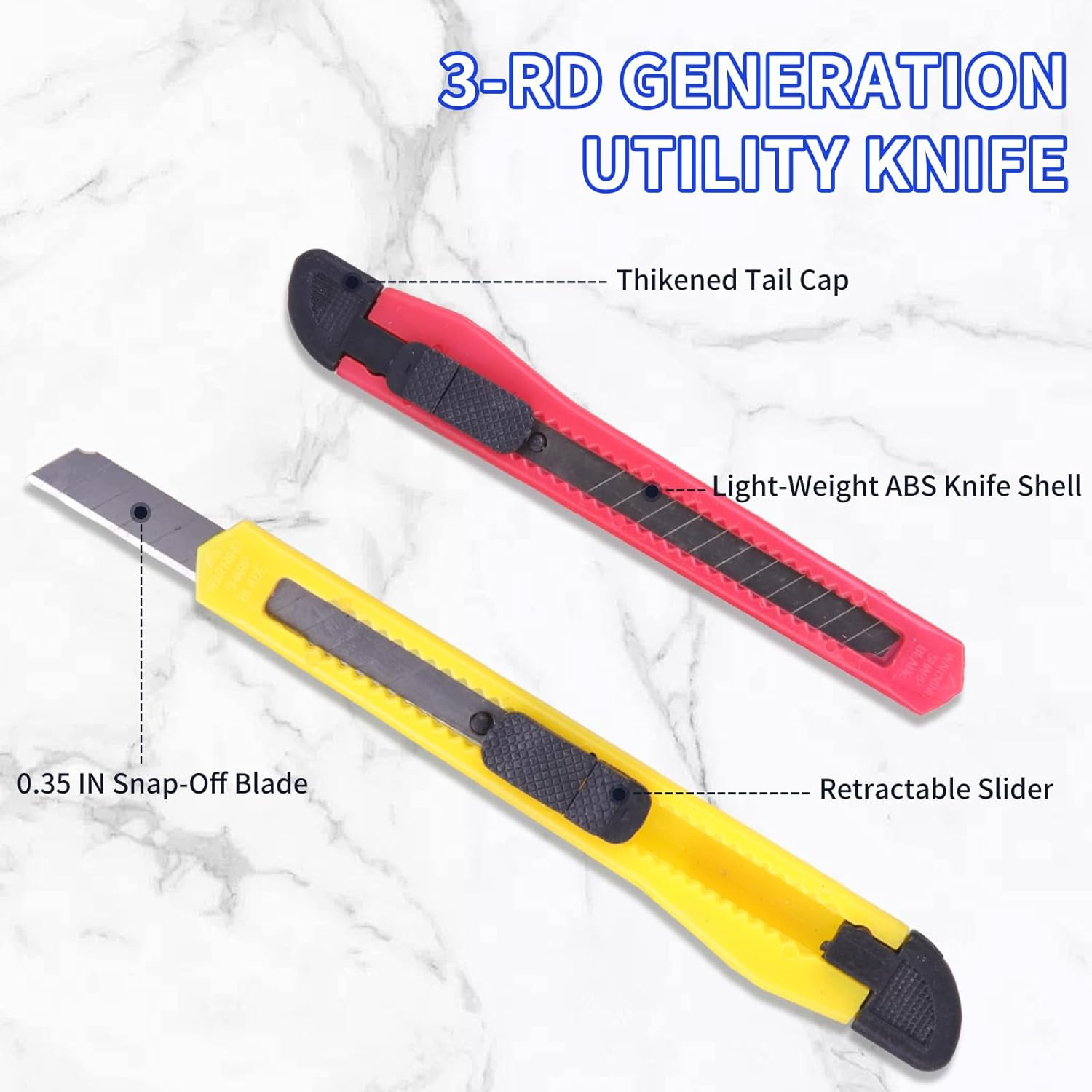 4 Pack Mini Box Cutter Utility Knives - Retractable Razor Blade Set