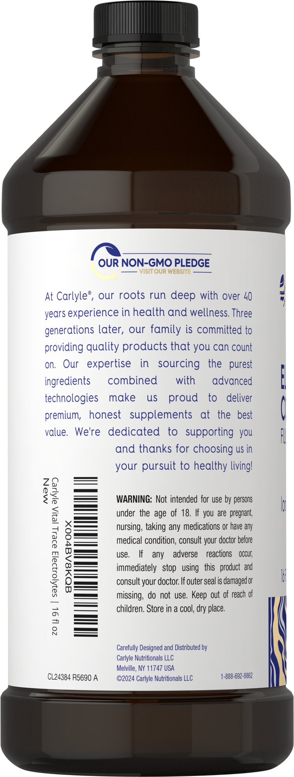 Electrolyte Concentrate | 16 fl oz | Ionic Electrolyte Liquid | by Carlyle