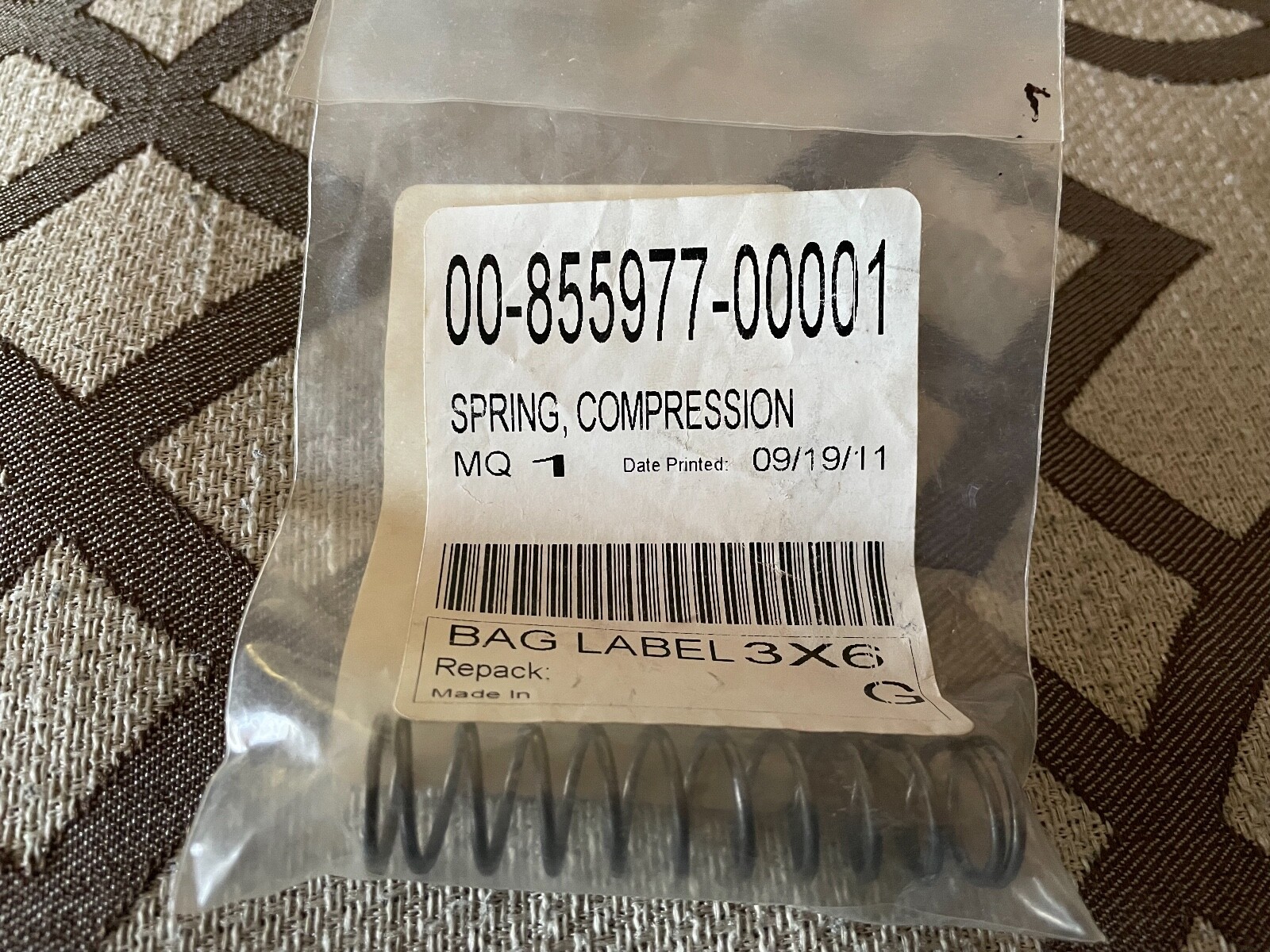 00-855977-00001 Vulcan Hart Spring Compression  OEM
